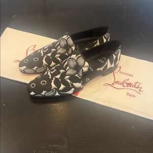 NEVER WORN Christian Louboutin Monochrome Patterned Loafers